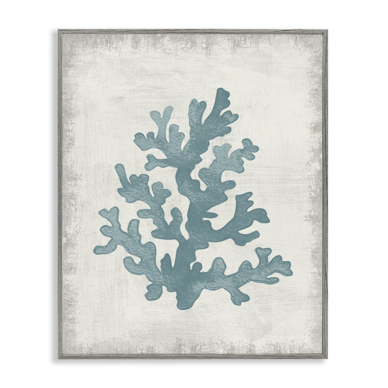 Stupell Industries Blue Coral Form Framed Giclee Wall Art Design by Conrad Knutsen